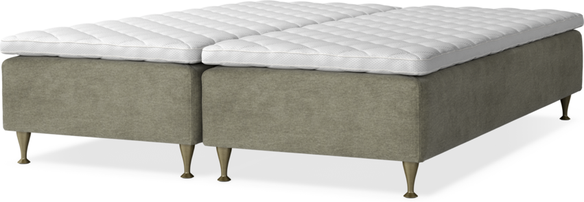 Delux Sense - Ramsäng, dubbelsäng med bäddmadrass - Beige