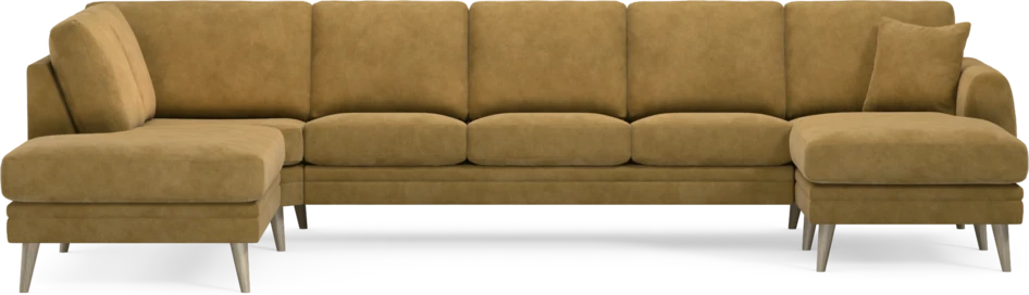 Eden - 3-sits soffa med divan vänster och schäslong höger - Gul