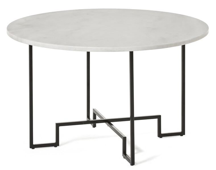 Parga - Soffbord, Ø 80 cm - Vit