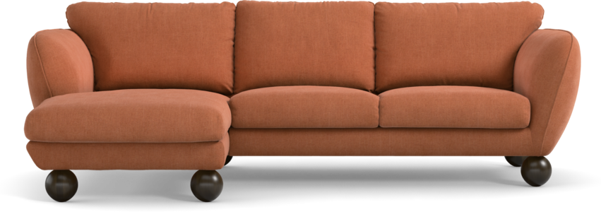 Madison Lux - 2-sits soffa med schäslong vänster - Orange