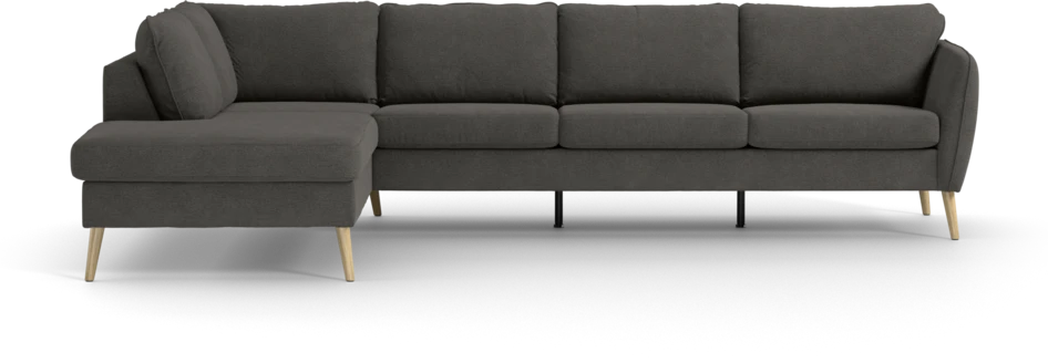 County - 3-sits soffa med divan vänster - Brun