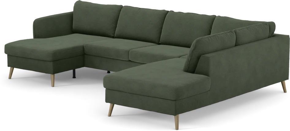 County - 3-sits soffa med schäslong vänster och divan höger - Grön