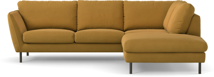 Madison Lux - 2-sits soffa med divan höger - Gul