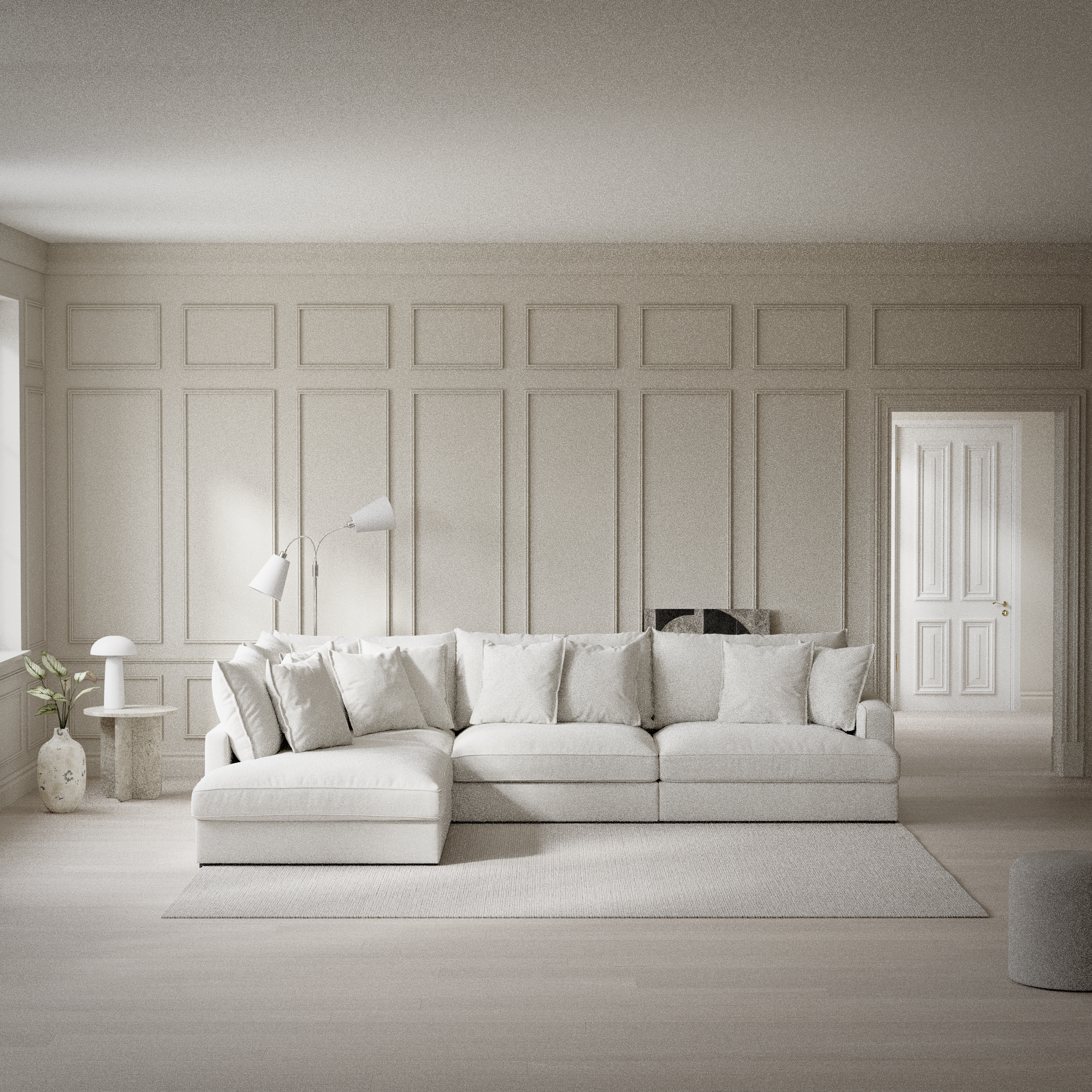 Rossi, 3-sits soffa med divan vänster