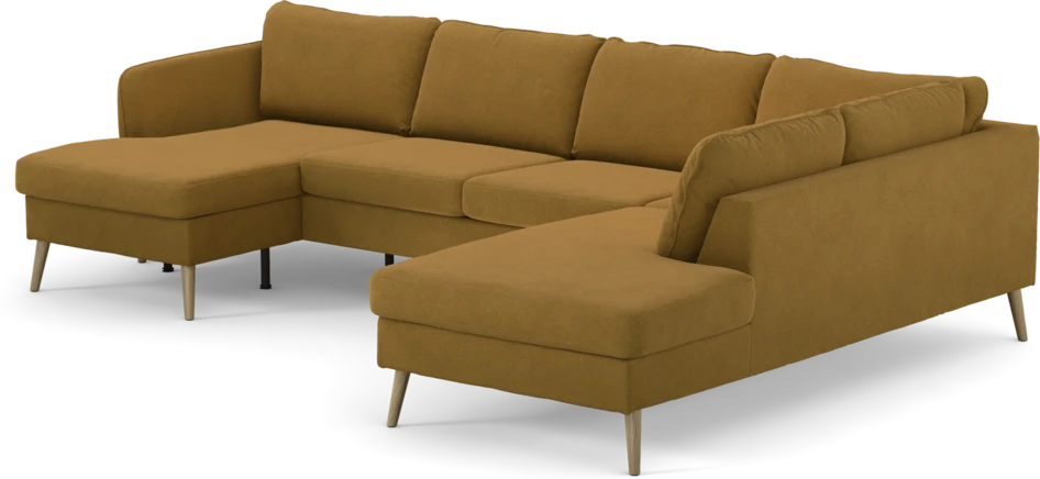 County - 3-sits soffa med schäslong vänster och divan höger - Gul