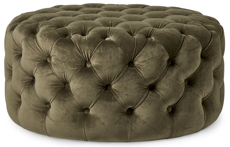 Estelle - Puff, Ø 80 cm - Grön