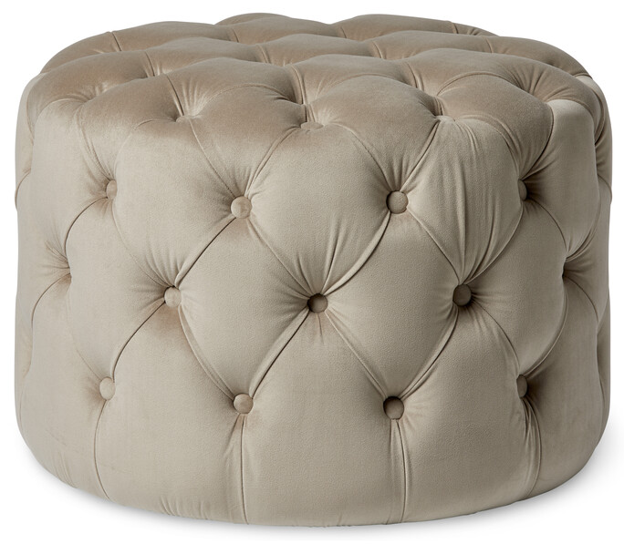 Estelle - Puff, Ø 55 cm - Beige