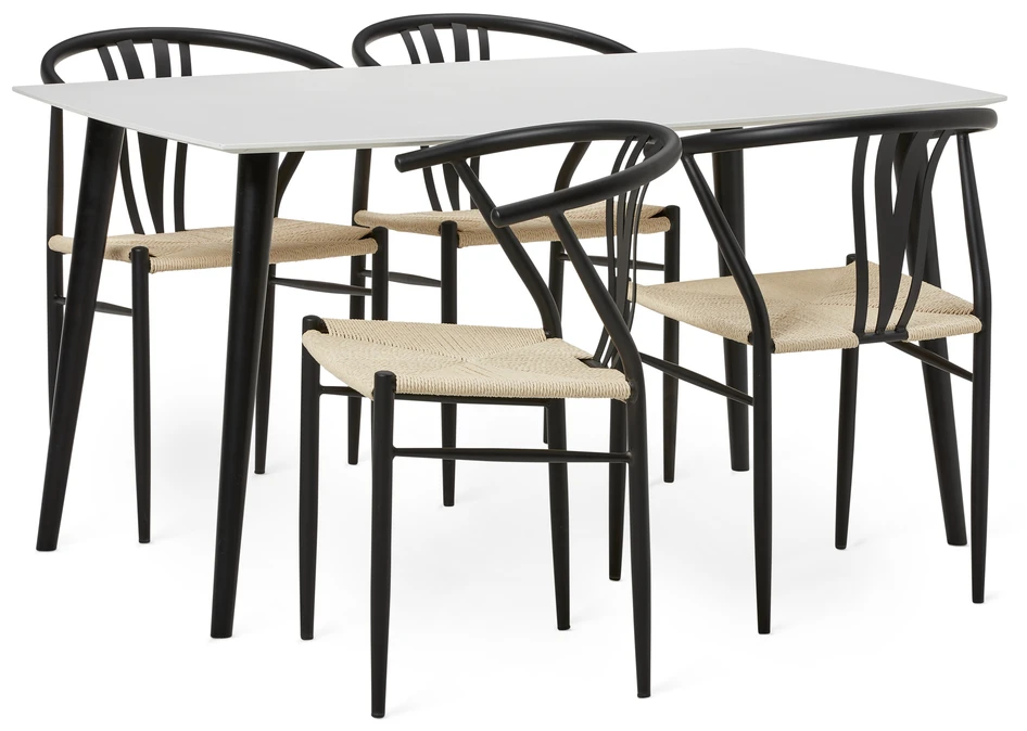 Plaine - Matgrupp med 4 stolar Yngve - Beige