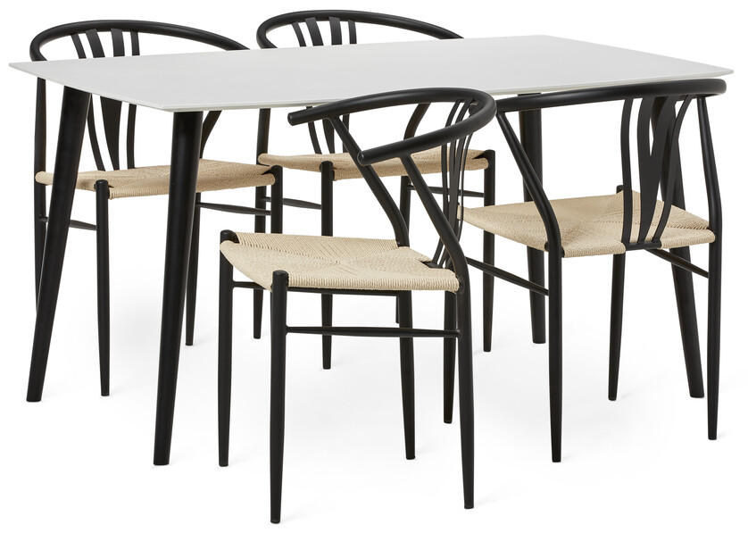 Plaine - Matgrupp med 4 stolar Yngve - Beige