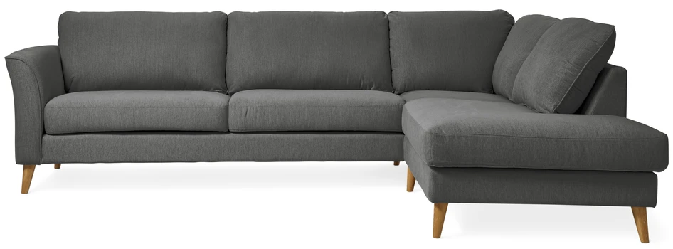 Bridge - 3-sits soffa med divan höger - Grå