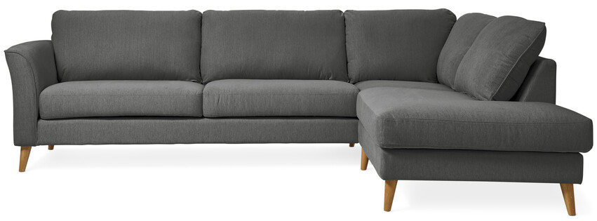 Bridge - 3-sits soffa med divan höger - Grå