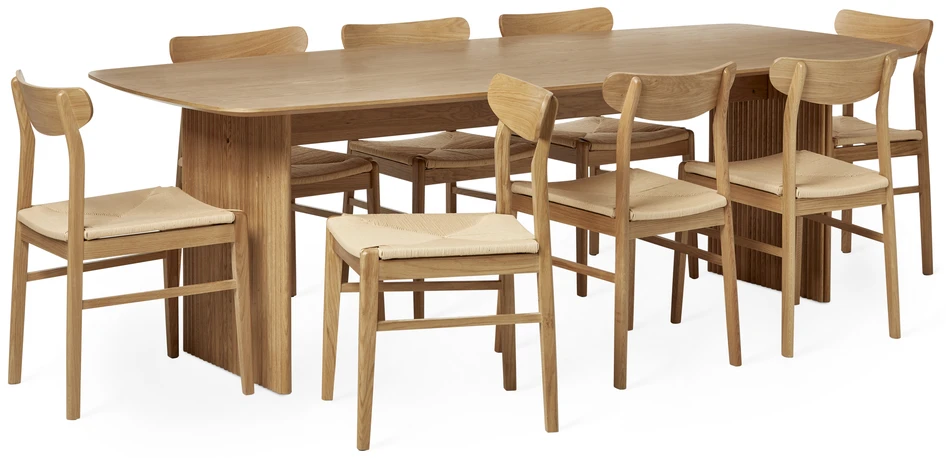 Cord - Matgrupp med 8 stolar Ida - Beige