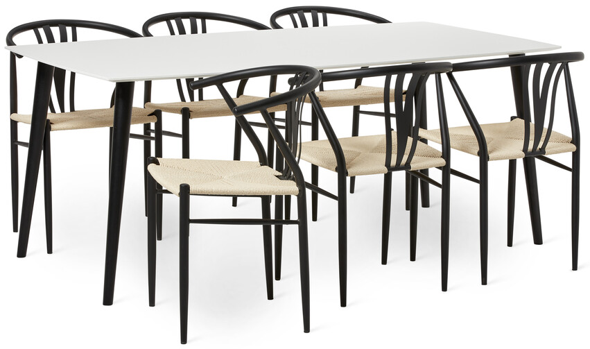 Plaine - Matgrupp med 6 stolar Yngve - Beige