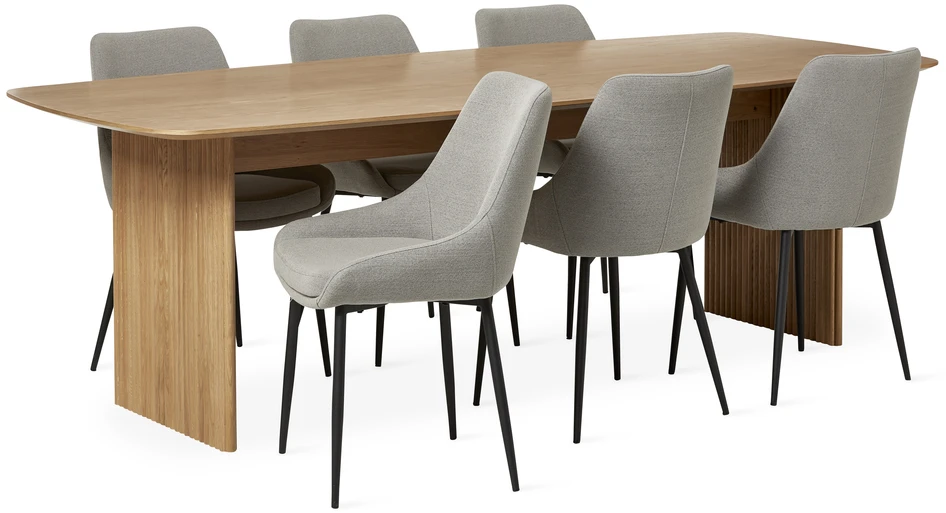 Ines - Matgrupp med 6 stolar Leon - Beige