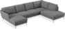 Madison - 2-sits soffa med schäslong vänster och divan höger - Vit