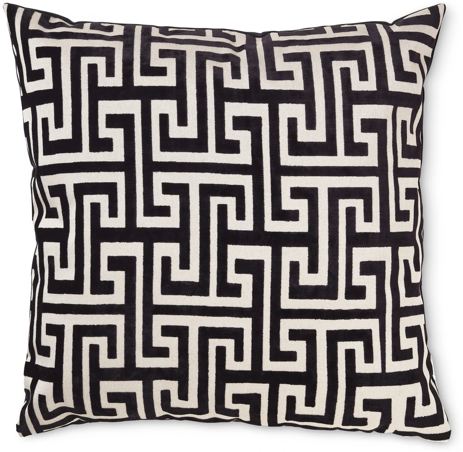 Maze - Sammetskudde, 60x60 cm - Svart
