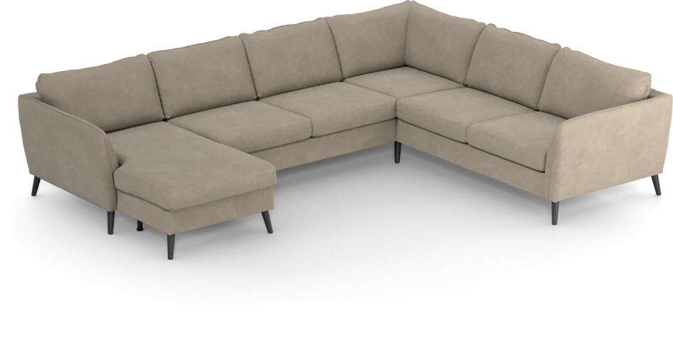 County - Hörnsoffa, 3+2-sits med schäslong vänster - Beige
