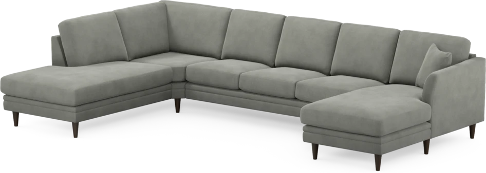 Eden - 3-sits soffa med divan vänster och schäslong höger - Grå