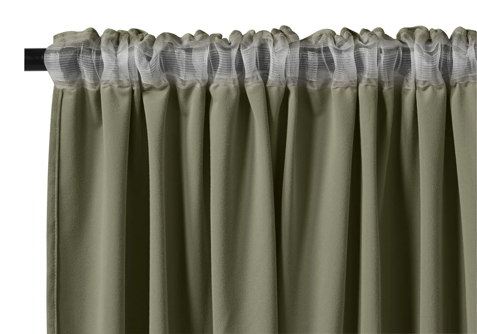 Velvet - Gardin, 140x250 cm, 2-pack - Grön