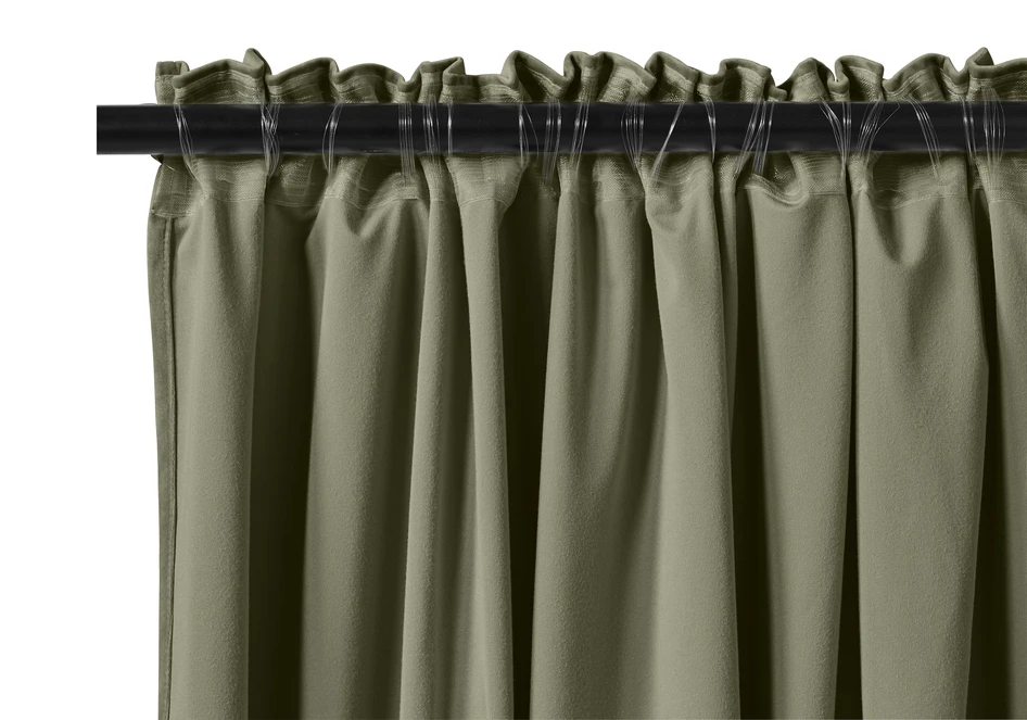 Velvet - Gardin, 140x250 cm, 2-pack - Grön