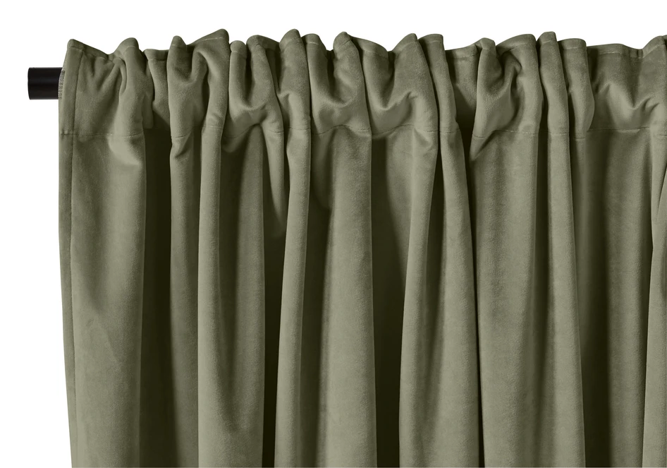 Velvet - Gardin, 140x250 cm, 2-pack - Grön