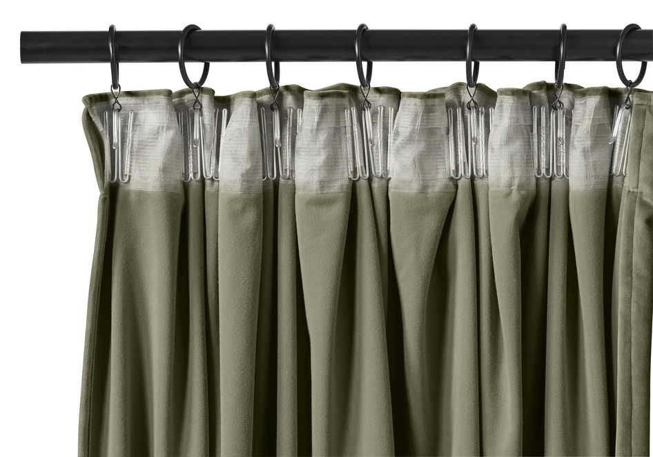 Velvet - Gardin, 140x250 cm, 2-pack - Grön