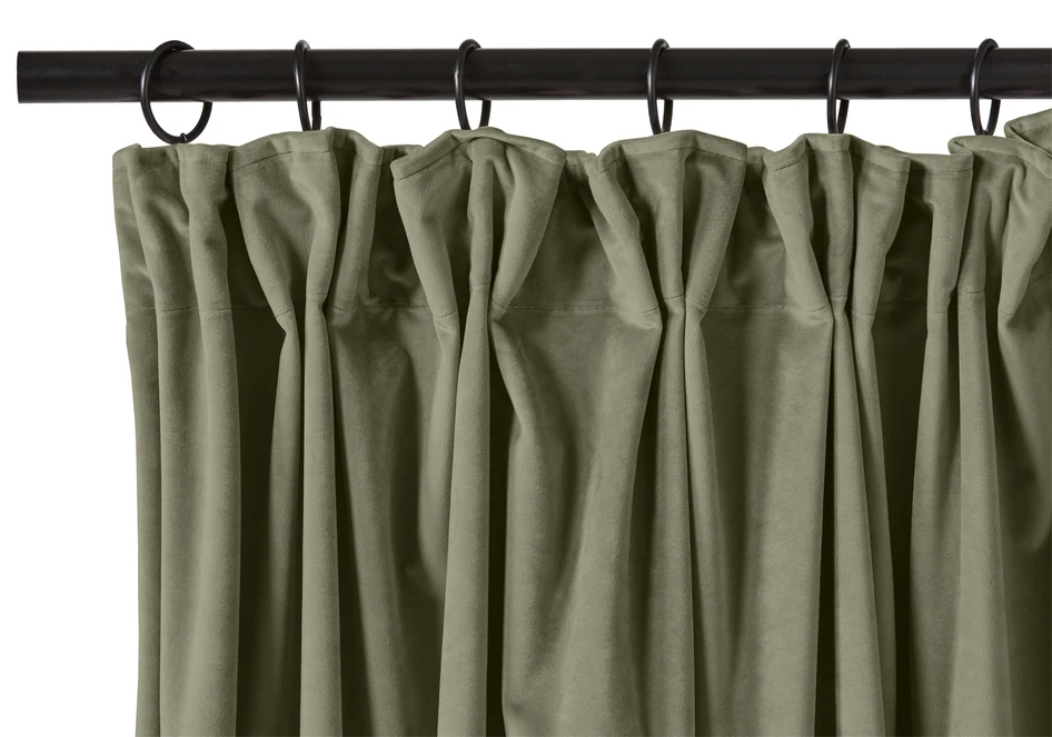 Velvet - Gardin, 140x250 cm, 2-pack - Grön