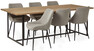 City - Matgrupp med 6 stolar Leon - Beige