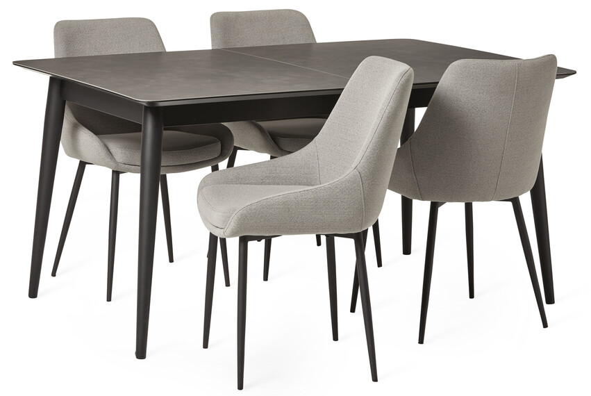 Edge - Matgrupp med 4 stolar Leon - Beige