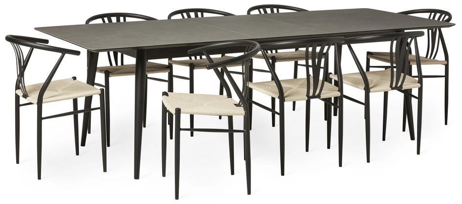 Edge - Matgrupp med 8 stolar Yngve - Beige