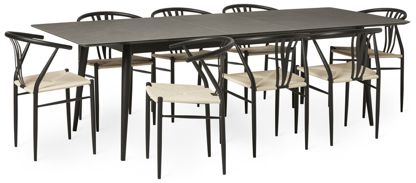 Edge - Matgrupp med 8 stolar Yngve - Beige