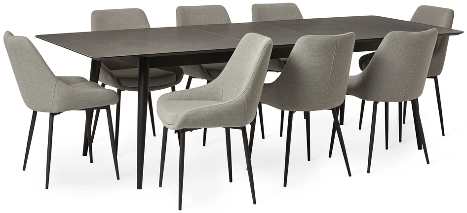 Edge - Matgrupp med 8 stolar Leon - Beige