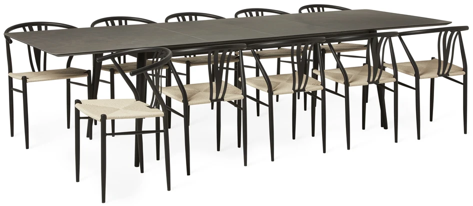 Edge - Matgrupp med 10 stolar Yngve - Beige