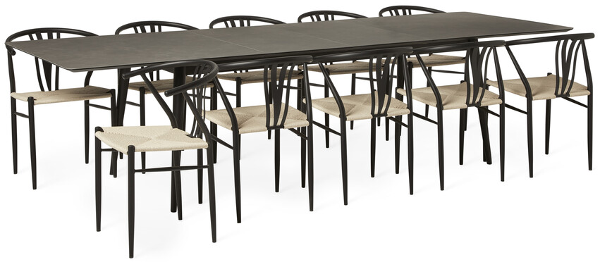 Edge - Matgrupp med 10 stolar Yngve - Beige