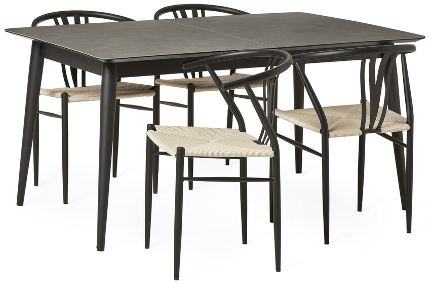 Edge - Matgrupp med 4 stolar Yngve - Beige