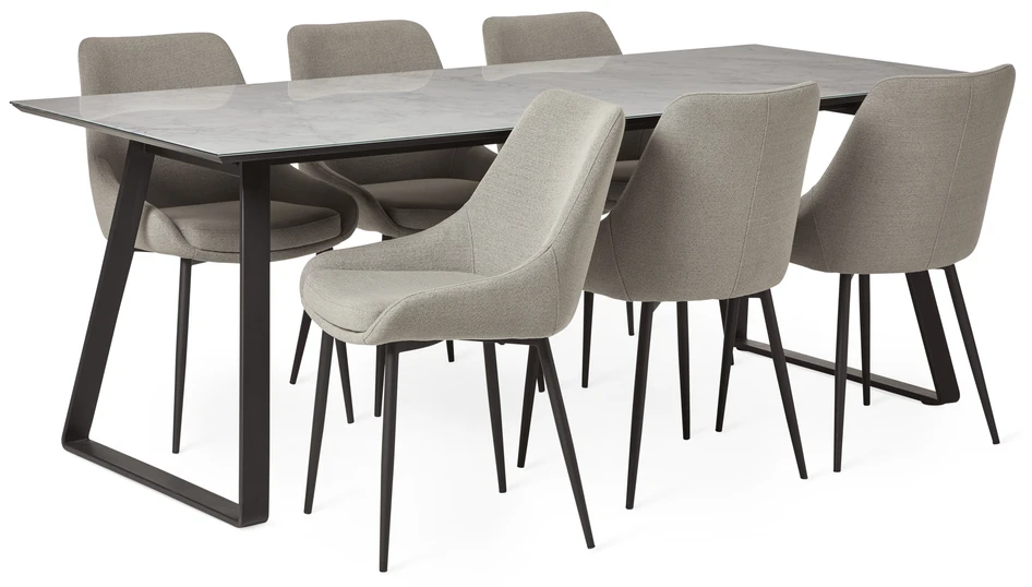 Remo - Matgrupp med 6 stolar Leon - Beige
