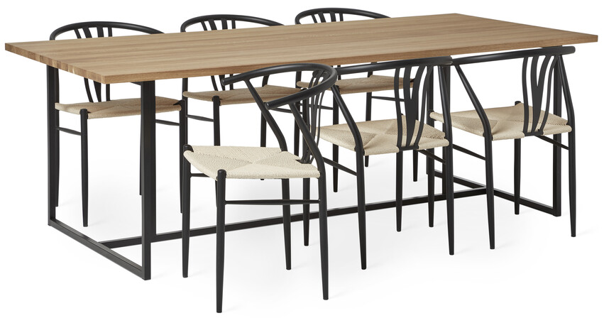 City - Matgrupp med 6 stolar Yngve - Beige