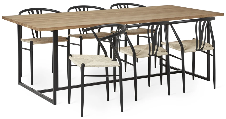 City - Matgrupp med 6 stolar Yngve - Beige