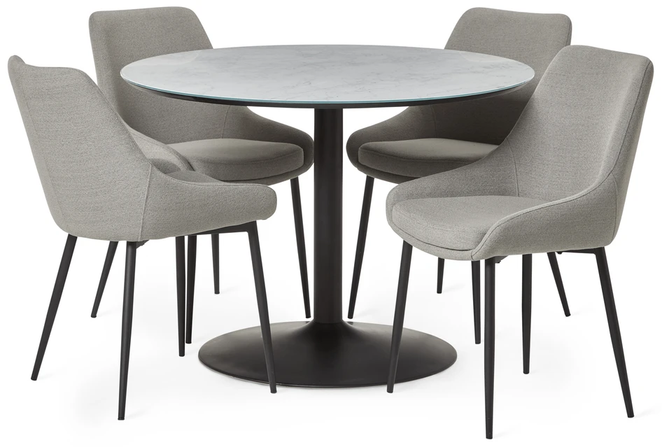 Remo - Matgrupp med 4 stolar Leon - Beige