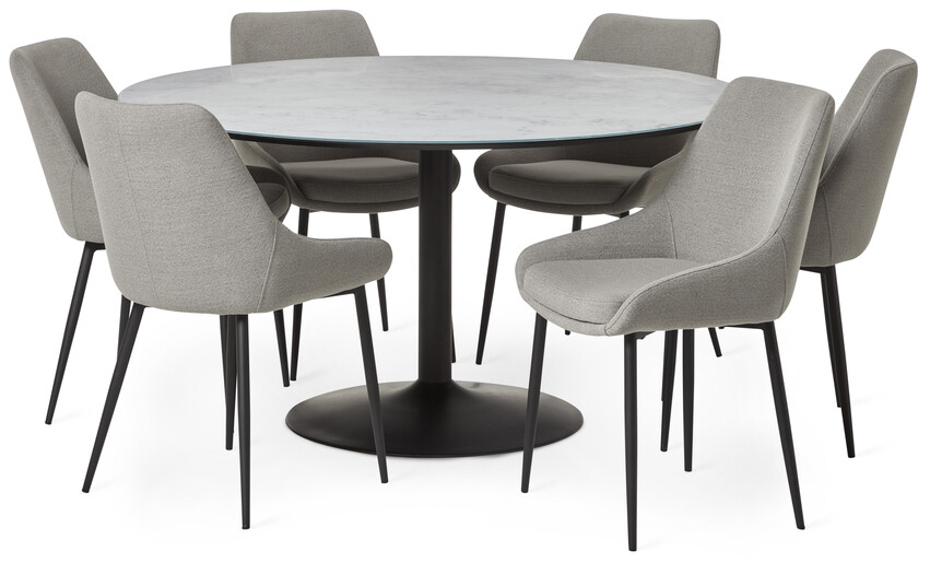 Remo - Matgrupp med 6 stolar Leon - Beige