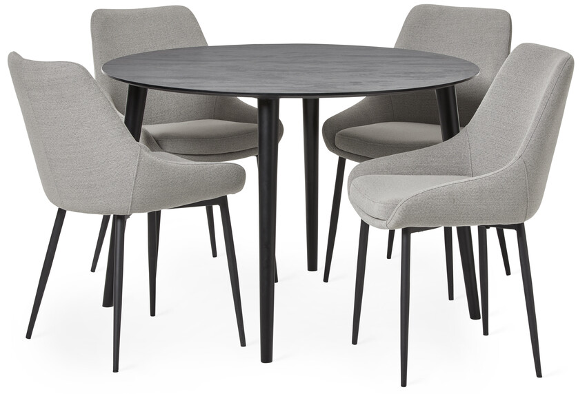 Sharp - Matgrupp med 4 stolar Leon - Beige