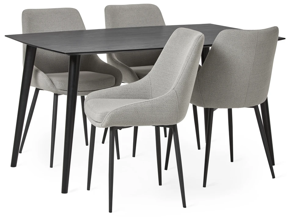 Sharp - Matgrupp med 4 stolar Leon - Beige