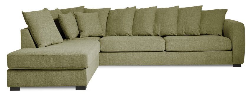 Town - 3-sits soffa med divan vänster - Grön
