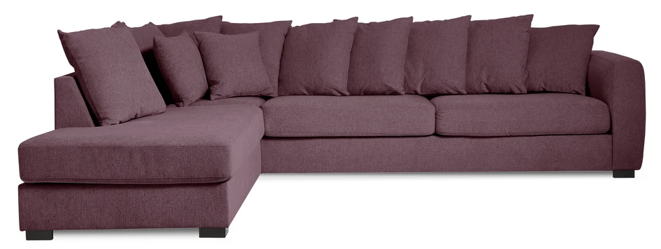 Town - 3-sits soffa med divan vänster - Lila