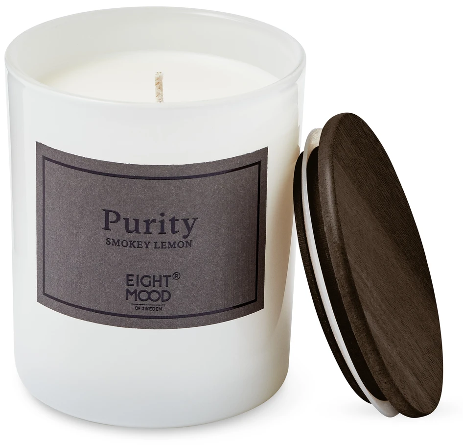 Purity - Doftljus, H 10,5 cm, brinntid 50 h - Grå