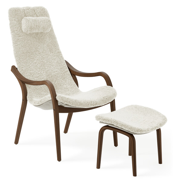 Mind - Fåtölj med fotpall - Vit