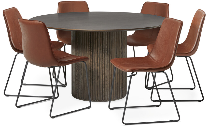 Cord - Matgrupp med 6 stolar Menton - Orange