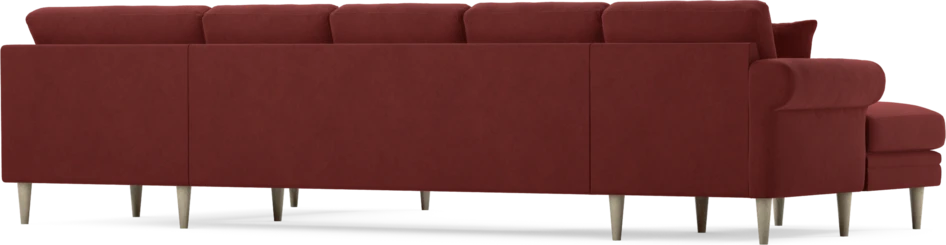 Eden - 3-sits soffa med schäslong vänster och divan höger - Röd
