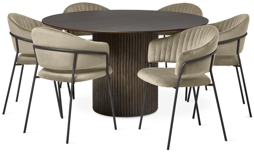 Cord - Matgrupp med 6 karmstolar Sharon - Beige