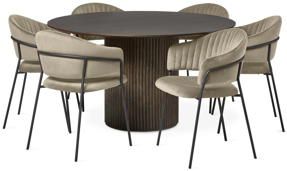 Cord - Matgrupp med 6 karmstolar Sharon - Beige